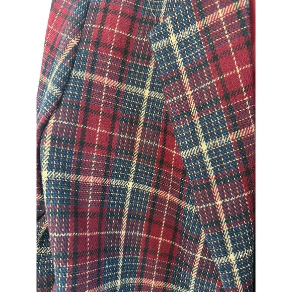 Vintage Plaid Dark Academia Wool Blend Single Button Oversized‎ Blazer Size 14 - Picture 7 of 12